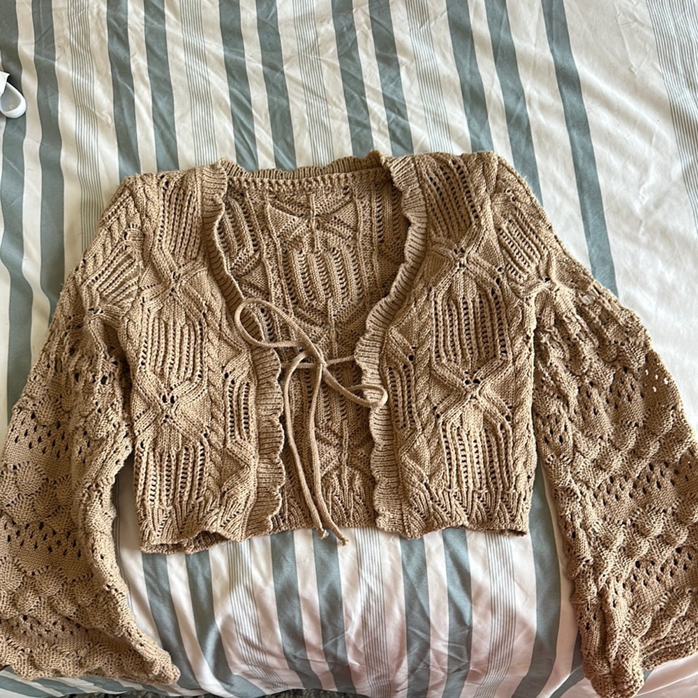 Women's Tan Knit Cardigan